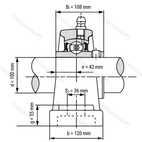 Подшипниковый узел UCP 321 - Вал: 105 мм от производителя  LPZ