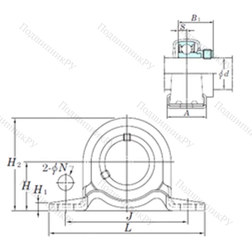 Подшипниковый узел шариковый радиальный SAPP 204-12