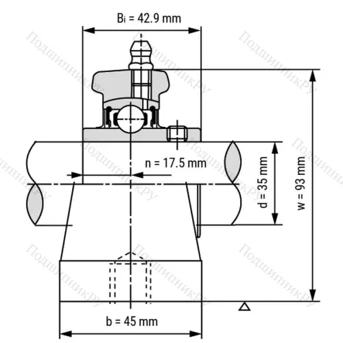 Подшипниковый узел UCPW 207-M 14 - Вал: 35 мм от производителя  LPZ