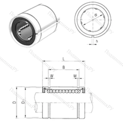 Подшипник шариковый линейный LM 8UUAJ