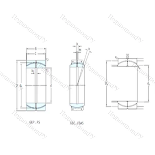 Подшипник скольжения сферический GEP 100FS