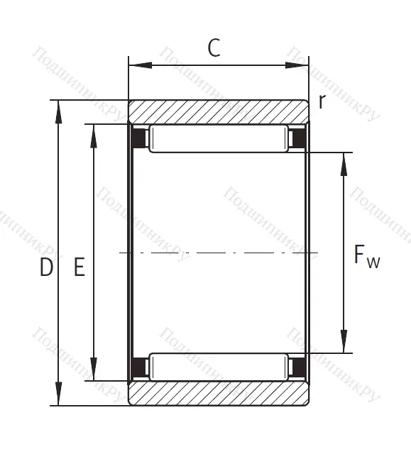 Игольчатый подшипник RNAO 12X 22X 12 TV