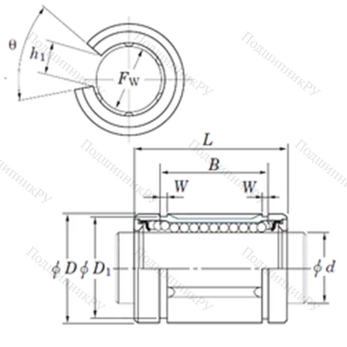 Подшипник шариковый линейный SDM 40OP