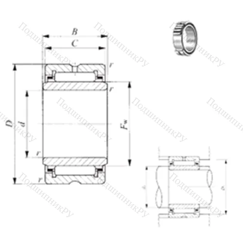 Подшипник игольчатый радиальный TRI 9012550