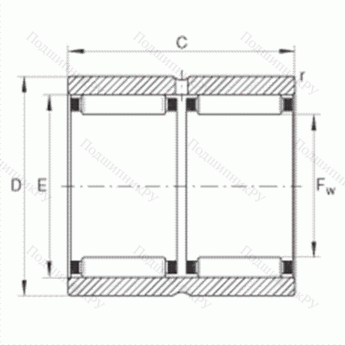 Подшипник роликовый игольчатый RNAO 30X 42X 32-ZW-ASR 1