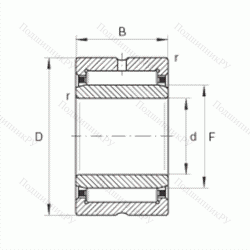 Подшипник роликовый игольчатый NKI 12/16