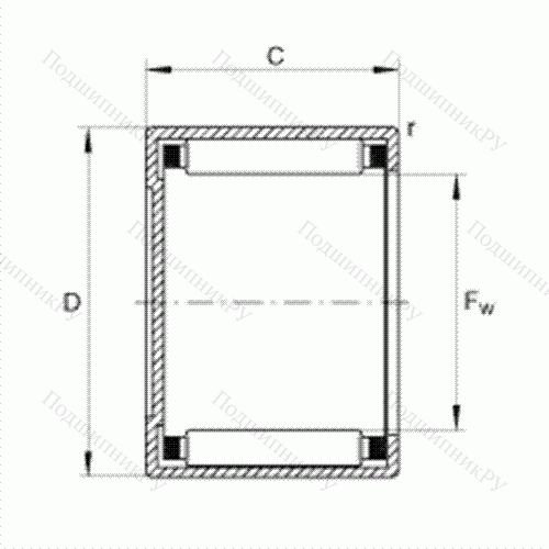 Подшипник роликовый игольчатый с одним наружным штампованным кольцом, закрытым с одной стороны BCE 610