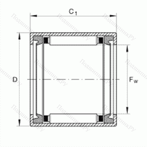 Подшипник роликовый игольчатый с одним наружным штампованным кольцом SCH 1616-PP
