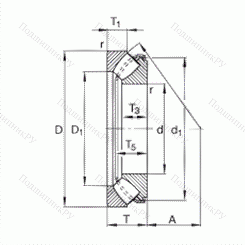 Подшипник роликовый упорно-радиальный сферический 29456-E 1