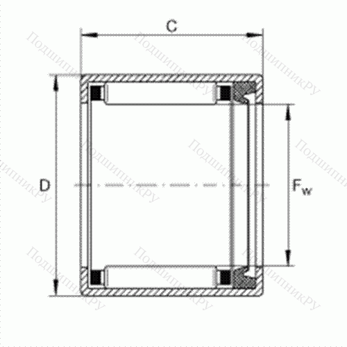 Подшипник роликовый игольчатый с одним наружным штампованным кольцом SCE 45-P